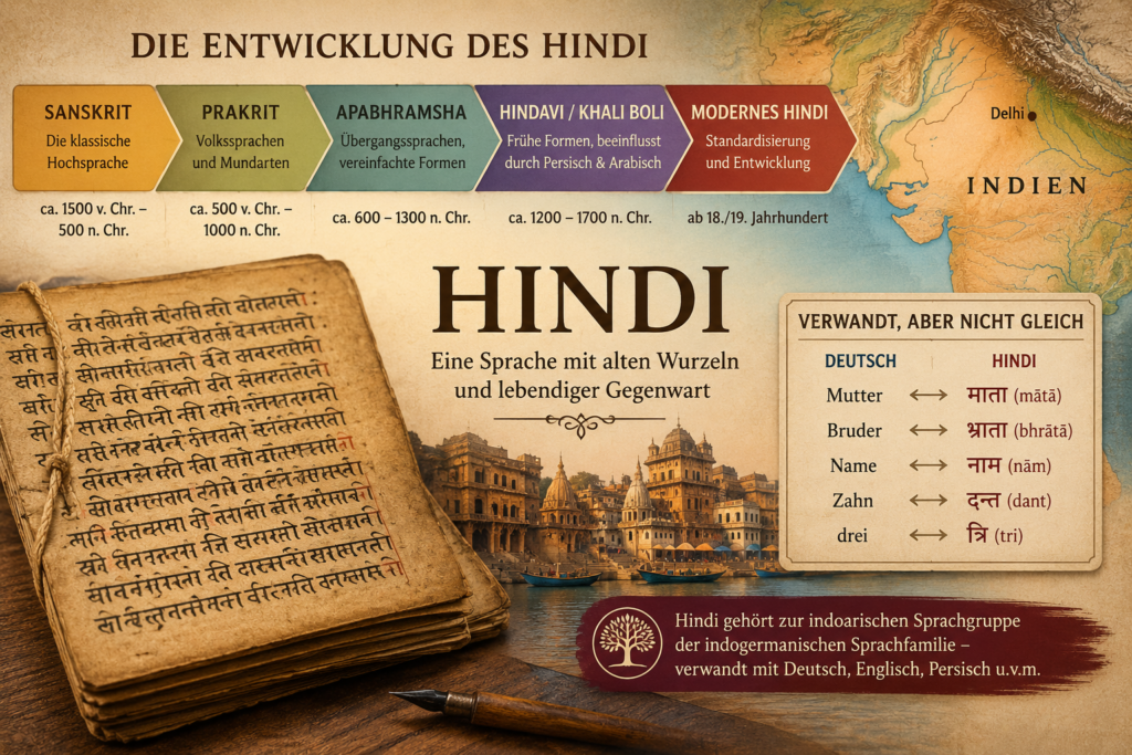 Hindi: Geschichte und Wurzeln der indogermanischen Sprache